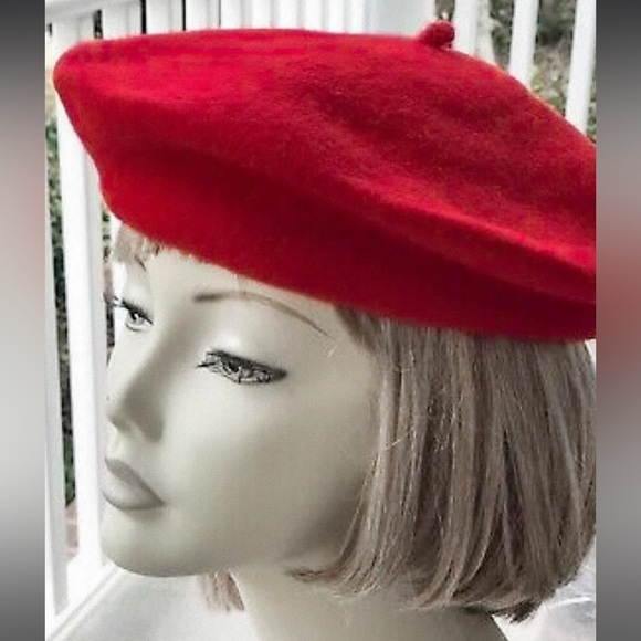 normandy Accessories - * Vintage Wool Normandy Basque Beret Red Made in France